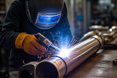 カスタムマフラーの溶接